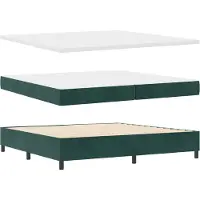 vidaXL Lit boxspring avec matelas vert foncé 200 x 200 cm velours