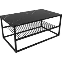 Skye Decor Table basse design Kalune | Panneau de particules mélaminé 18mm | Noir | 95cm x 43cm x 55cm