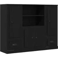 vidaXL Highboard noir imitation chêne 132 x 35,5 x 103,5 cm