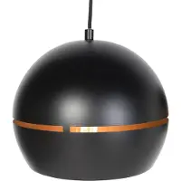 QAZQA Suspension design noire avec intérieur doré 3 lumières - Buell