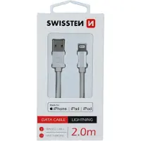 Swissten Câble de données textile USB / Lightning MFi 2.0 M (2 m, USB 2.0)