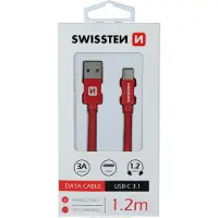 Swissten Textile Universal Quick Charge 3.1 Câble de données et de charge USB-C 1,2 m