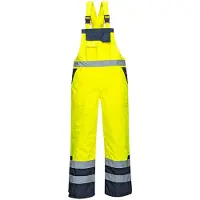 Portwest Cotte à bretelles Haute Visibilité bicolore matelassée Jaune M