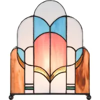 Clayre & Eef Lampe de table Tiffany 30x4x25 cm Blanc Rose Verre