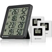 Bresser Thermo-hygromètre - - Quadro NV - Noir - 4 capteurs sans fil - Portée 80 m