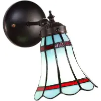 Clayre & Eef Applique Tiffany 17x12x23 cm Bleu Rouge Verre