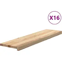 vidaXL Marches d'escalier 16 pcs non traité bois de chêne massif