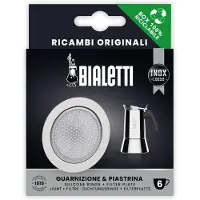 Bialetti Plaque filtrante en acier inoxydable + 1 anneau en silicone - 6 têtes