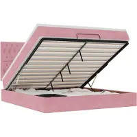 vidaXL Ottoman-lit avec matelas & LED rose 180x200 cm velours
