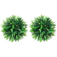 vidaXL Boules de buis artificielles avec lumières LED 2 pcs vert 20 cm