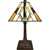 Clayre & Eef Lampe de table Tiffany 20x20x34 cm polyrésine marron