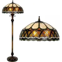 Clayre & Eef Lampadaire Tiffany Ø 56x164 cm Marron Beige Verre
