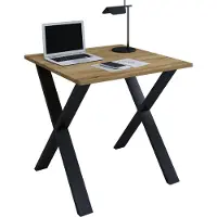 VCM Bureau en bois | H. 76 x W. 80 x T. 80 cm | Table d'ordinateur simple | pieds en métal de haute qualité | Table de travail | Mobilier de bureau - Lona X