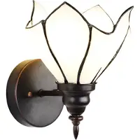 Clayre & Eef Applique murale Tiffany 23x17x19 cm Blanc Marron Verre