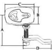 Goldenship Ring Latch Square Type No Lock Argenté 63 x 63 mm