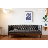 PIB Grand Canapé Chesterfield club en cuir Lopigna