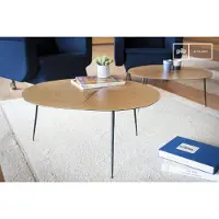 PIB Table basse ronde scandinave en chêne Xylème One
