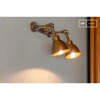 PIB Double applique murale industrielle en laiton vielli Bistrot