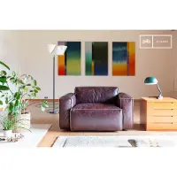 PIB Fauteuil Scandinave en cuir bordeaux Atsullivan