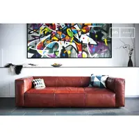 PIB Canapé 3 places en cuir acajou Krieger