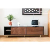 PIB Meuble TV en bois foncé Neutra