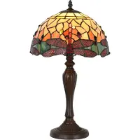 Clayre & Eef Tiffany Lampe de table Libellule Ø 30x53 cm Verre jaune