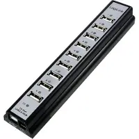 Logilink Hub USB 2.0 avec alimentation, 10 ports, noir