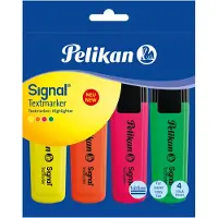 Pelikan Signal Textmarker 4 Stück farbig sortiert, im Polybeutel