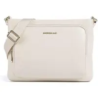 Mandarina Duck Femmes, Sac à main, Sac bandoulière plat en cuir souple, confortable et polyvalent avec poche avant et intérieur doublé., Beige