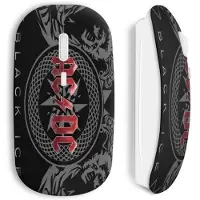 MANIACASE Souris Sans Fil - Acdc - Music Rock - Noir - Clé USB Wifi - Compatible Mac et PC