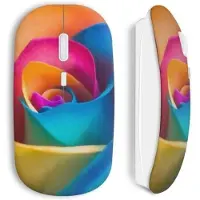 MANIACASE Souris sans Fil - Multicolor - Rose - Clé USB Wi-Fi incluse - Compatible Mac et PC