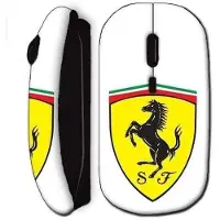 MANIACASE Souris Sans Fil Ferrari Logo Noire