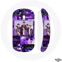 MANIACASE Souris Sans Fil - BTS - Purple You - Clé USB Wifi - Compatible Mac et PC - Multicolore