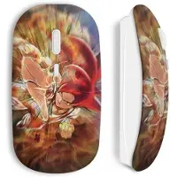 MANIACASE Souris sans fil - Goku Dragon Ball Z - Rouge - Compatible Mac et PC - USB wifi - Clé USB incluse