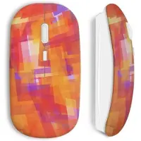 MANIACASE Souris sans fil - Pixel - Orange - Clé USB WiFi incluse - Compatible Mac et PC - Design moderne