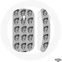 MANIACASE Souris sans fil - - Statue fond gris - USB wifi - Compatible Mac et PC - Gris