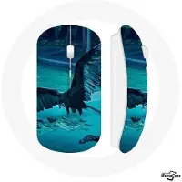 MANIACASE Souris sans fil - - Ozark - Couleur bleue - Clé USB wifi incluse - Compatible Mac et PC