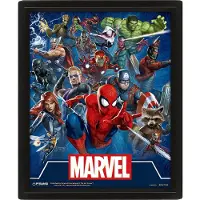 Pyramid Framed 3D Cornice Marvel Cinematic Icons 26x20cm