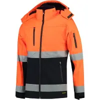 Tricorp Soft Shell Jack EN471 Bi -Color - Workwear - 403007 - Fluor Oranje / Navy - Maat L. (L)