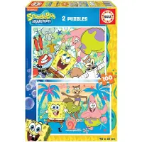 Educa 2 puzzles 100 pieces bob l eponge