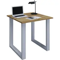 VCM Bureau en bois | H. 76 x W. 80 x T. 80 cm | Table d'ordinateur simple | pieds en métal de haute qualité | Table de travail | Mobilier de bureau - Lona U