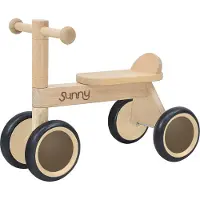 Sunny Draisienne Avec Panier, 4 Roues En Bois Naturel - 1,5 An À 3 Ans