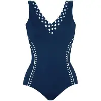 Sunmarin Maillot de bain bleu foncé / blanc