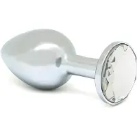 Rimba XS - plug anal métallique avec pierre transparente (argent)