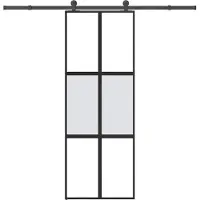 vidaXL Porte coulissante avec ferrure 76x205 cm verre trempé & aluminium