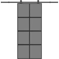 vidaXL Porte coulissante avec ferrure 90x205 cm verre trempé & aluminium