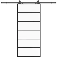 vidaXL Porte coulissante avec ferrure noire 90x205 cm verre ESG