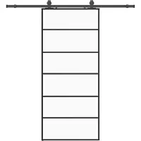 vidaXL Porte coulissante avec ferrure noire 90x205 cm verre ESG