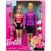 Barbie MATTEL poupée Fashion + Ken sur patins à roulettes HXK90
