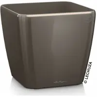 Lechuza Pot Quadro Premium Ls 50 - Kit Complet, Taupe Brillant 50 Cm